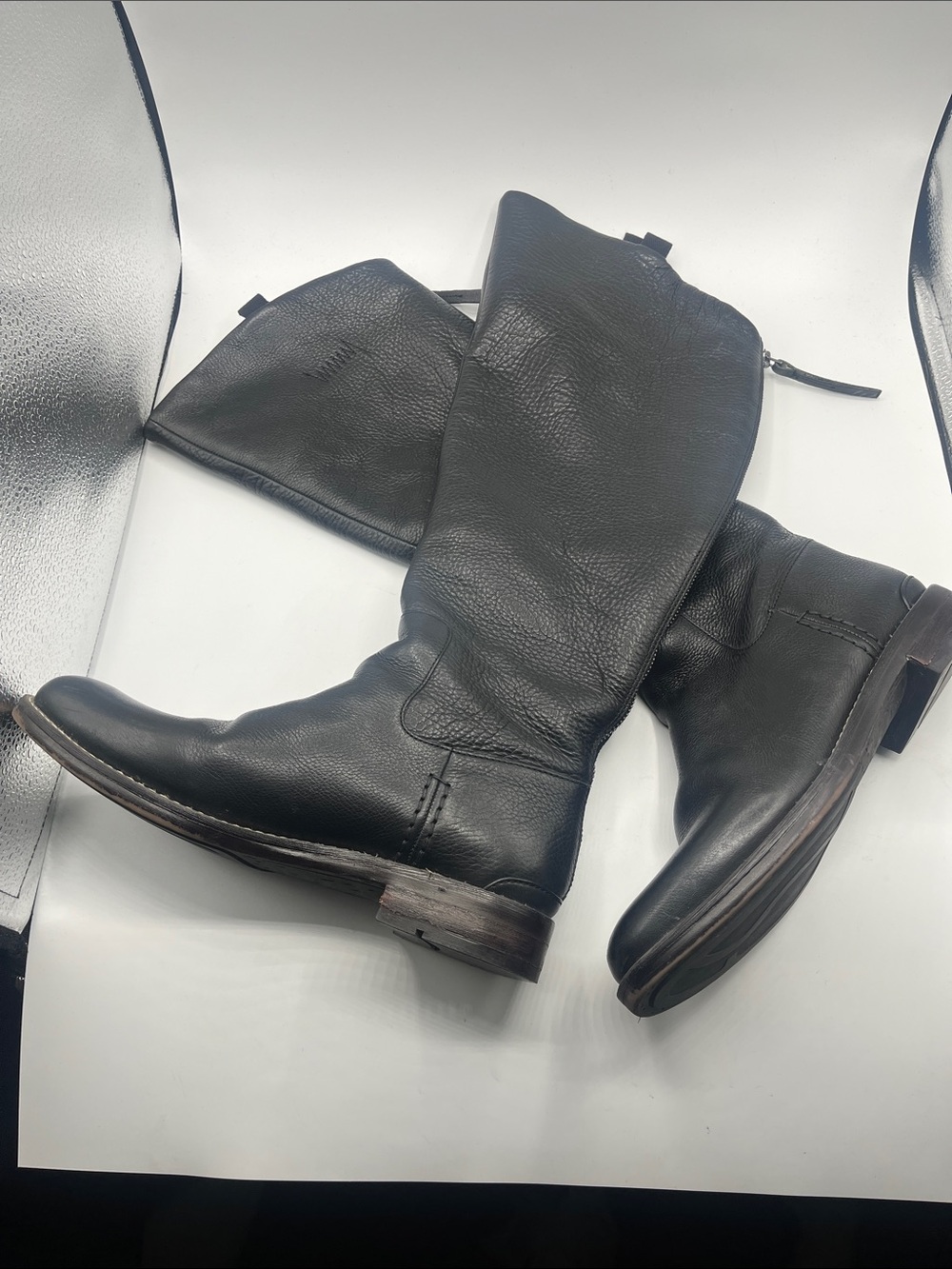 Franco Sarto Black Leather super tall Boots